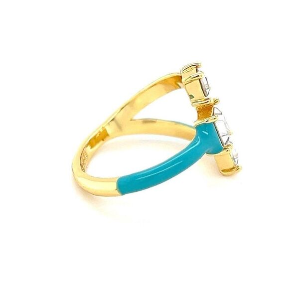 Pura Vida Teal/Pink Enamel Ring - Picture 7 of 10